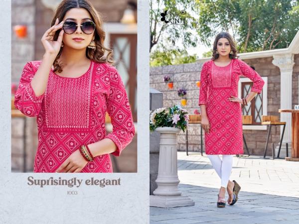 Kinti Lemon Vol 3 Rayon Designer Embroidery Kurti Collection